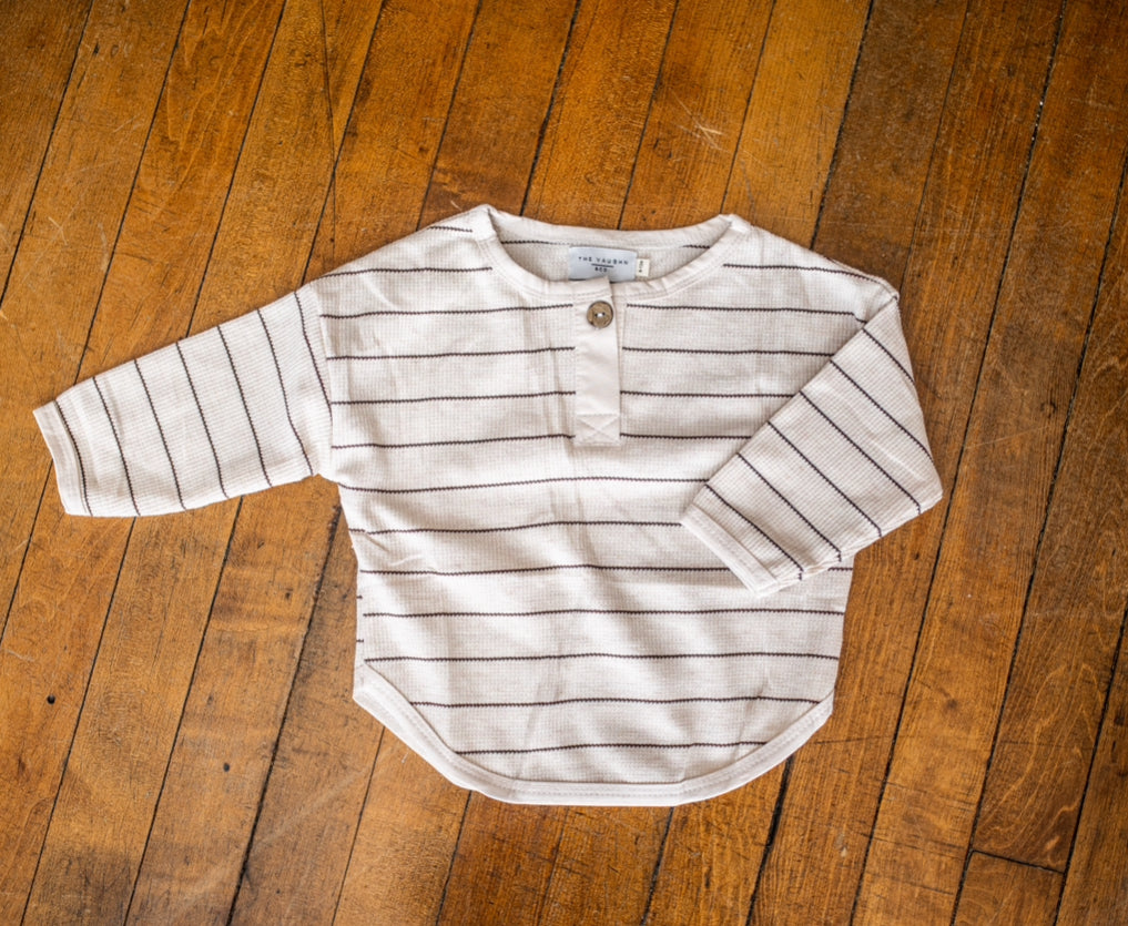 Mabel Waffle Long Sleeve Tee - Beige