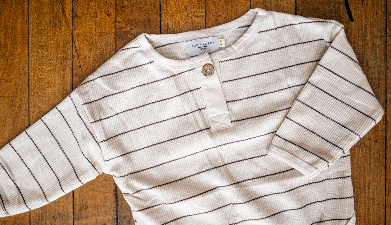 Mabel Waffle Long Sleeve Tee - Beige