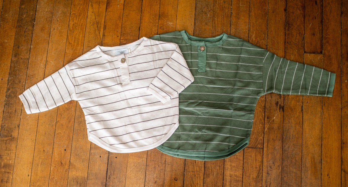 Mabel Waffle Long Sleeve Tee - Beige