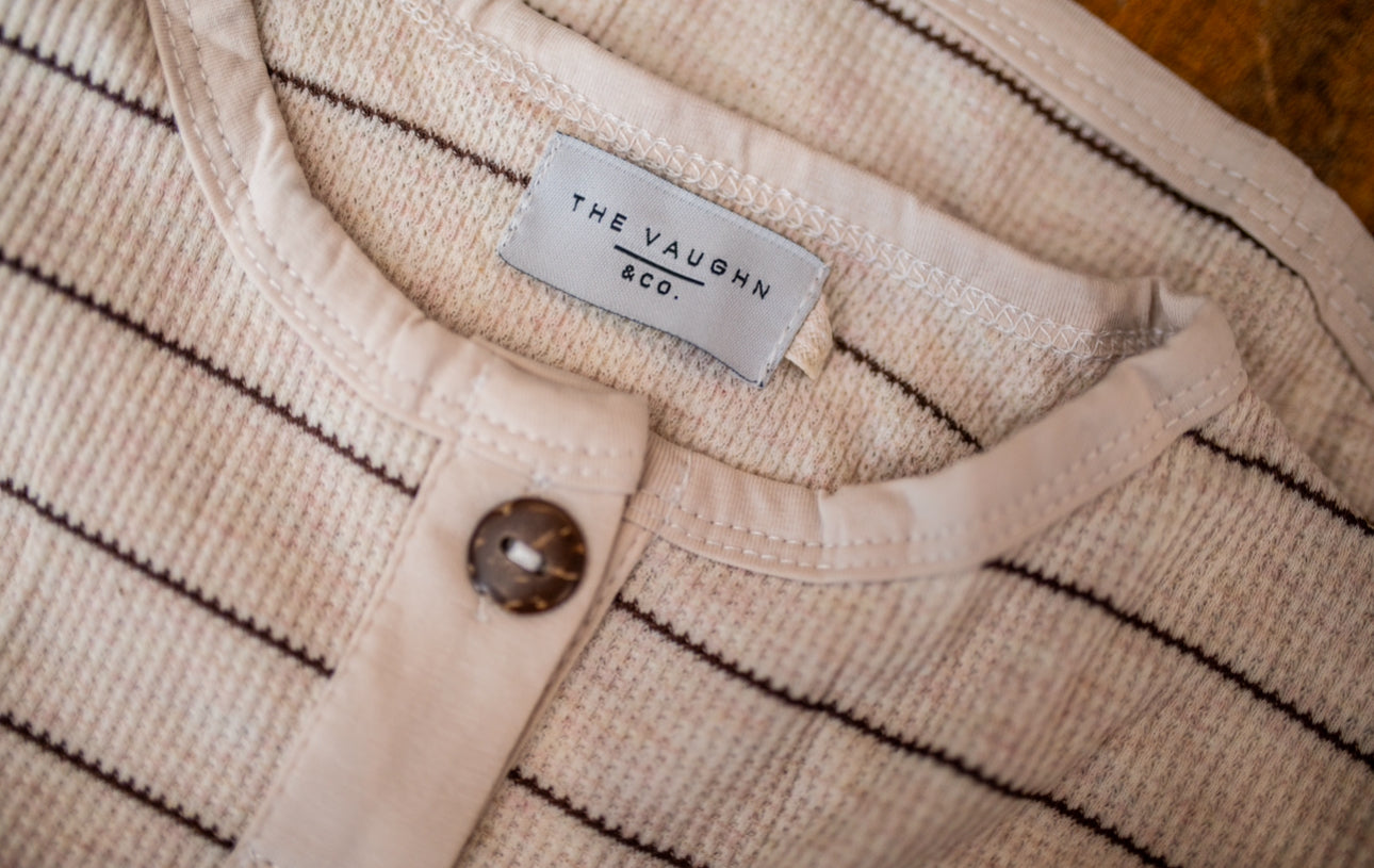 Mabel Waffle Long Sleeve Tee - Beige