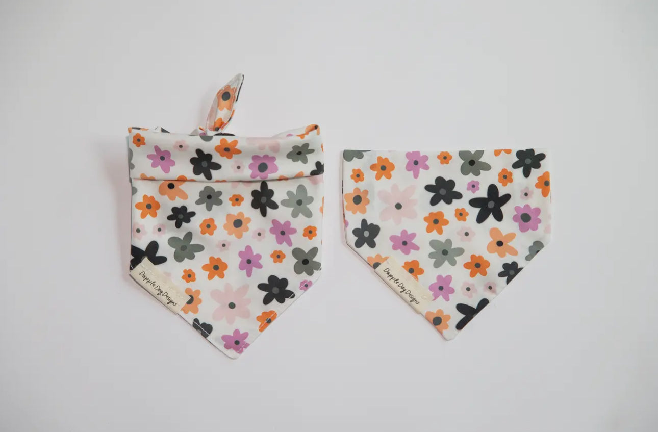 Spooky Groovy Floral Bandana - Halloween Dog Bandana