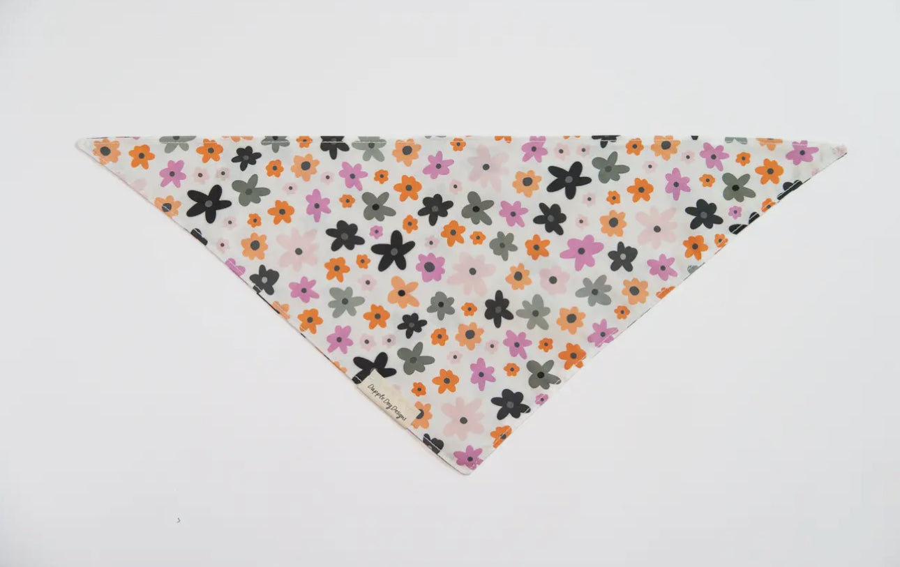 Spooky Groovy Floral Bandana - Halloween Dog Bandana