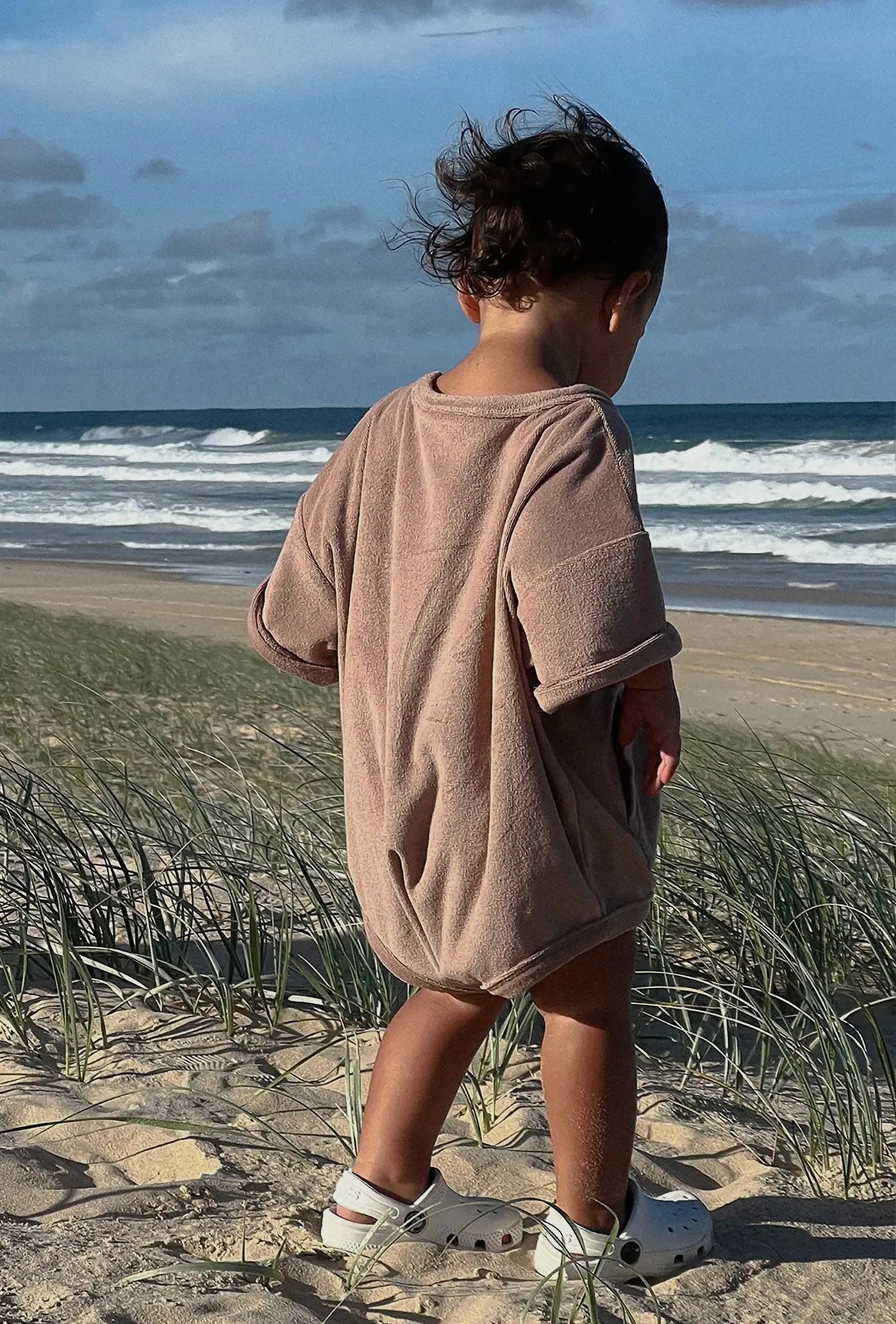 Mini Terry Romper - Chocolate Latte