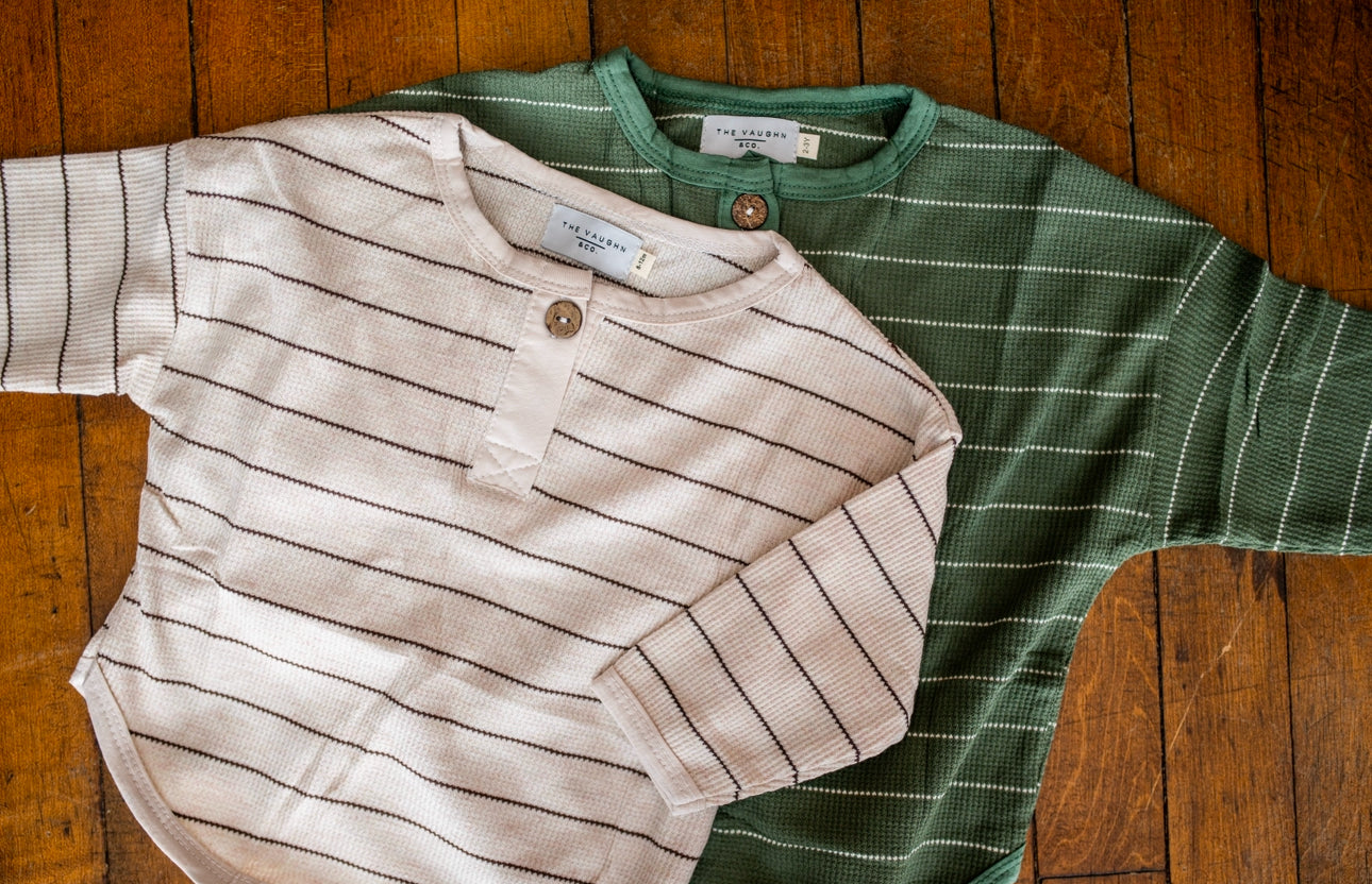 Mabel Waffle Long Sleeve Tee - Army Green