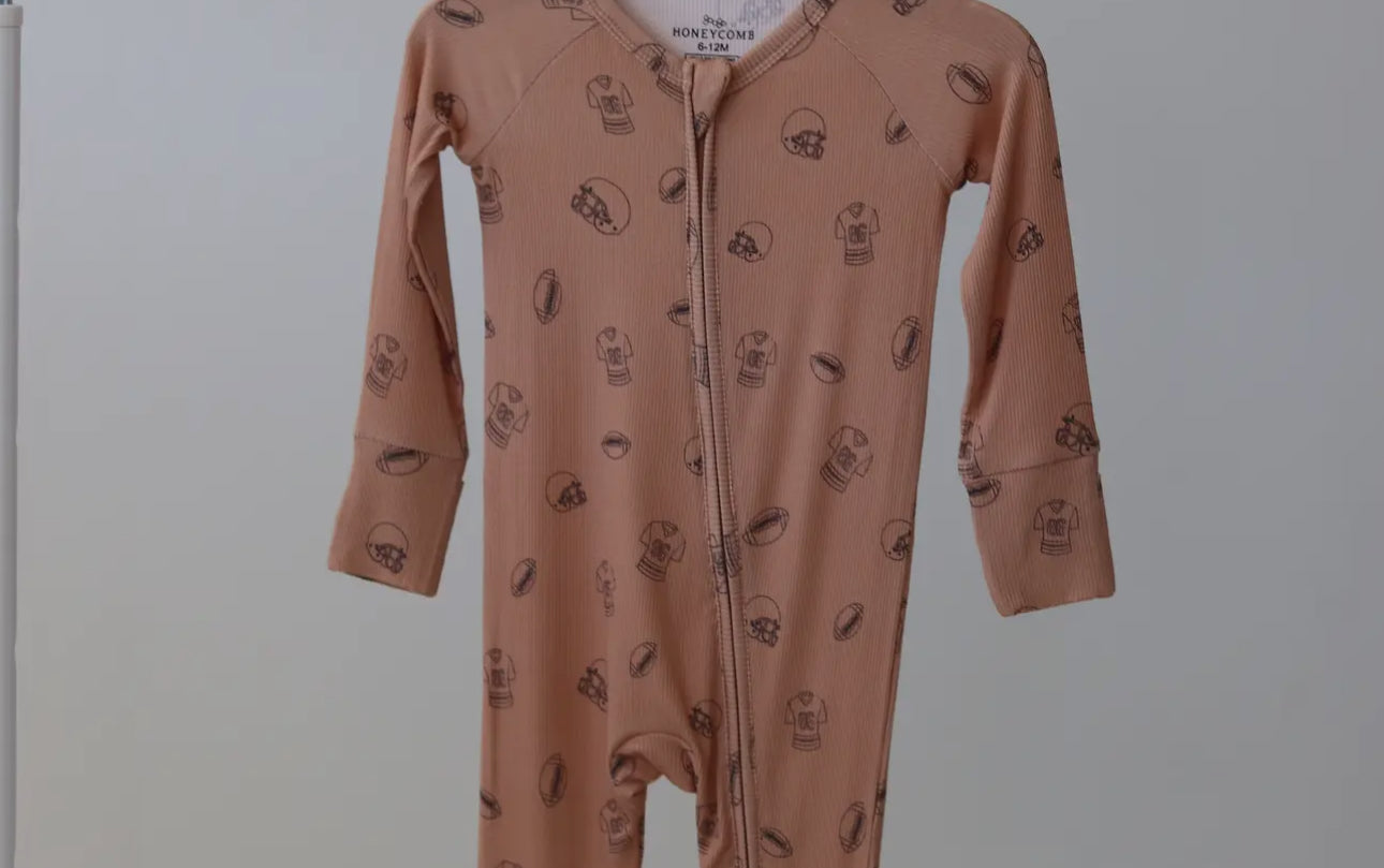 Little Linebacker Zip Pajamas