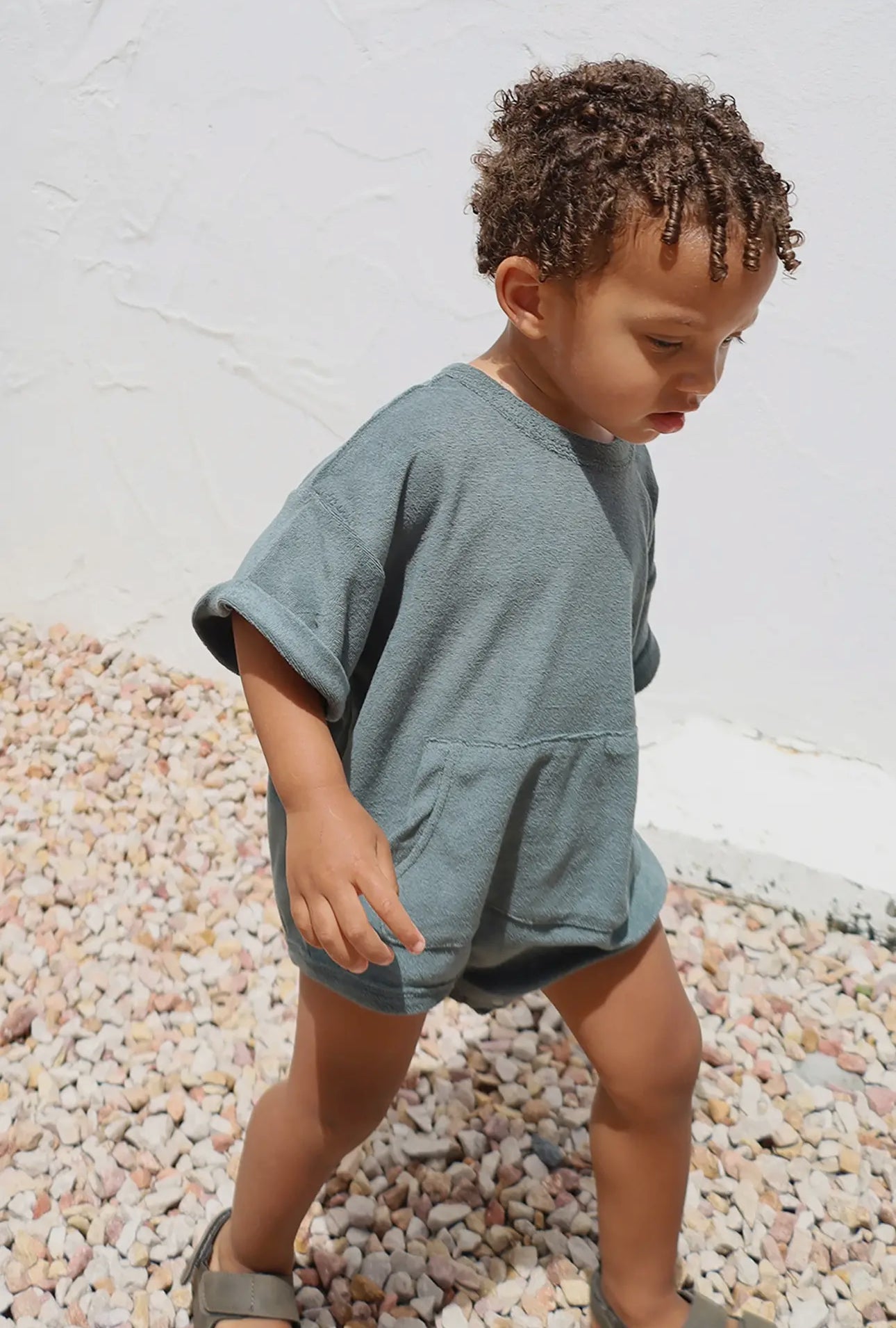 Mini Terry Romper - Olive Moss