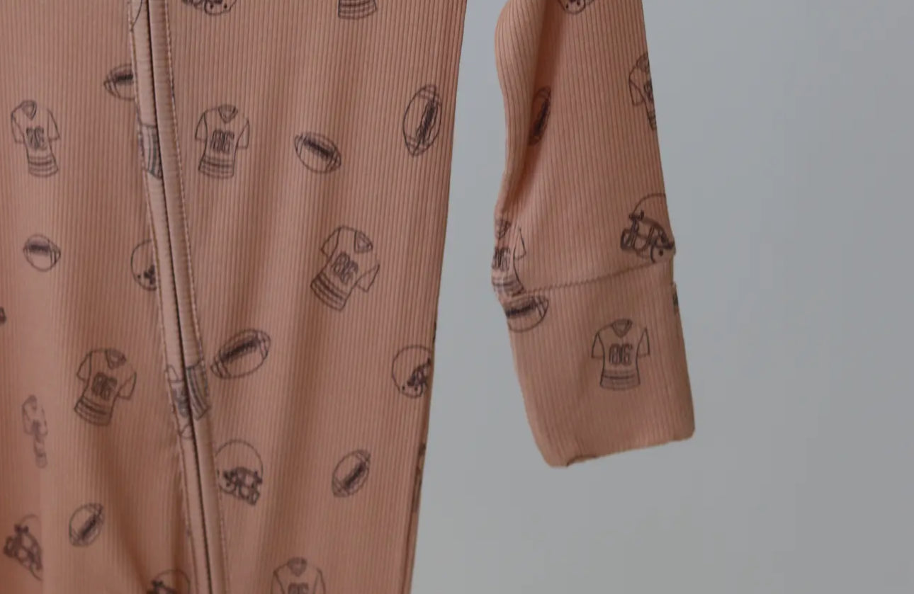 Little Linebacker Zip Pajamas