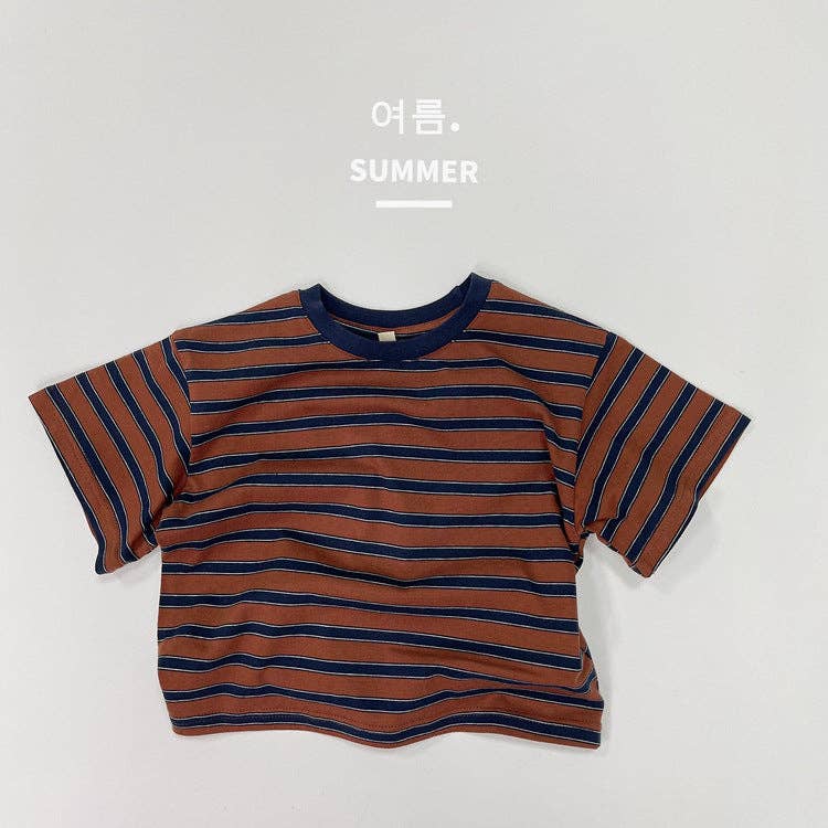 Striped Cotton Short Sleeve T-Shirt for Kids