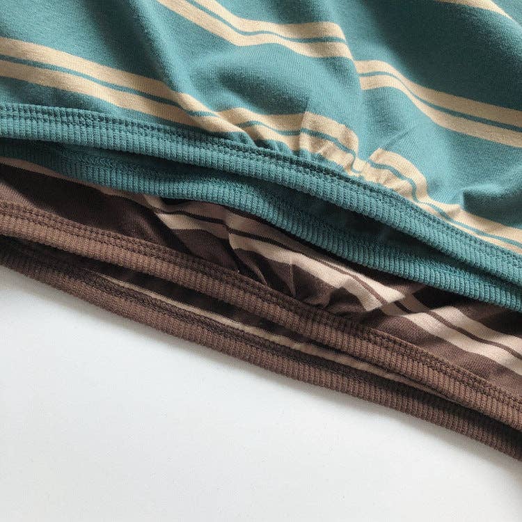 Striped Long Sleeve T-Shirt for Kids Casual Soft Cotton Tee