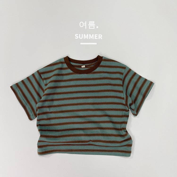 Striped Cotton Short Sleeve T-Shirt for Kids