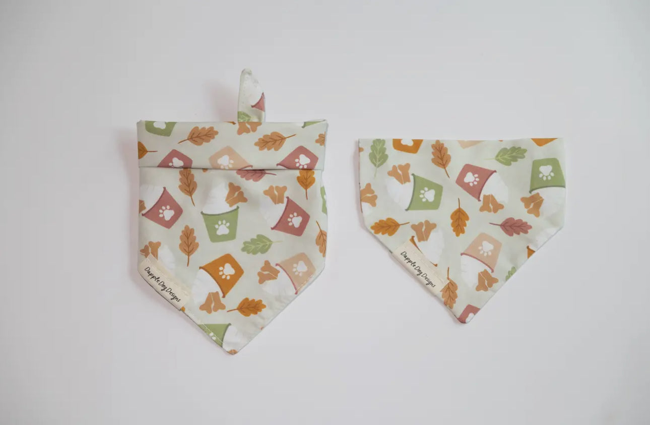 Fall Pup Cups Bandana - Fall Dog Bandana