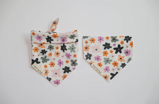 Spooky Groovy Floral Bandana - Halloween Dog Bandana