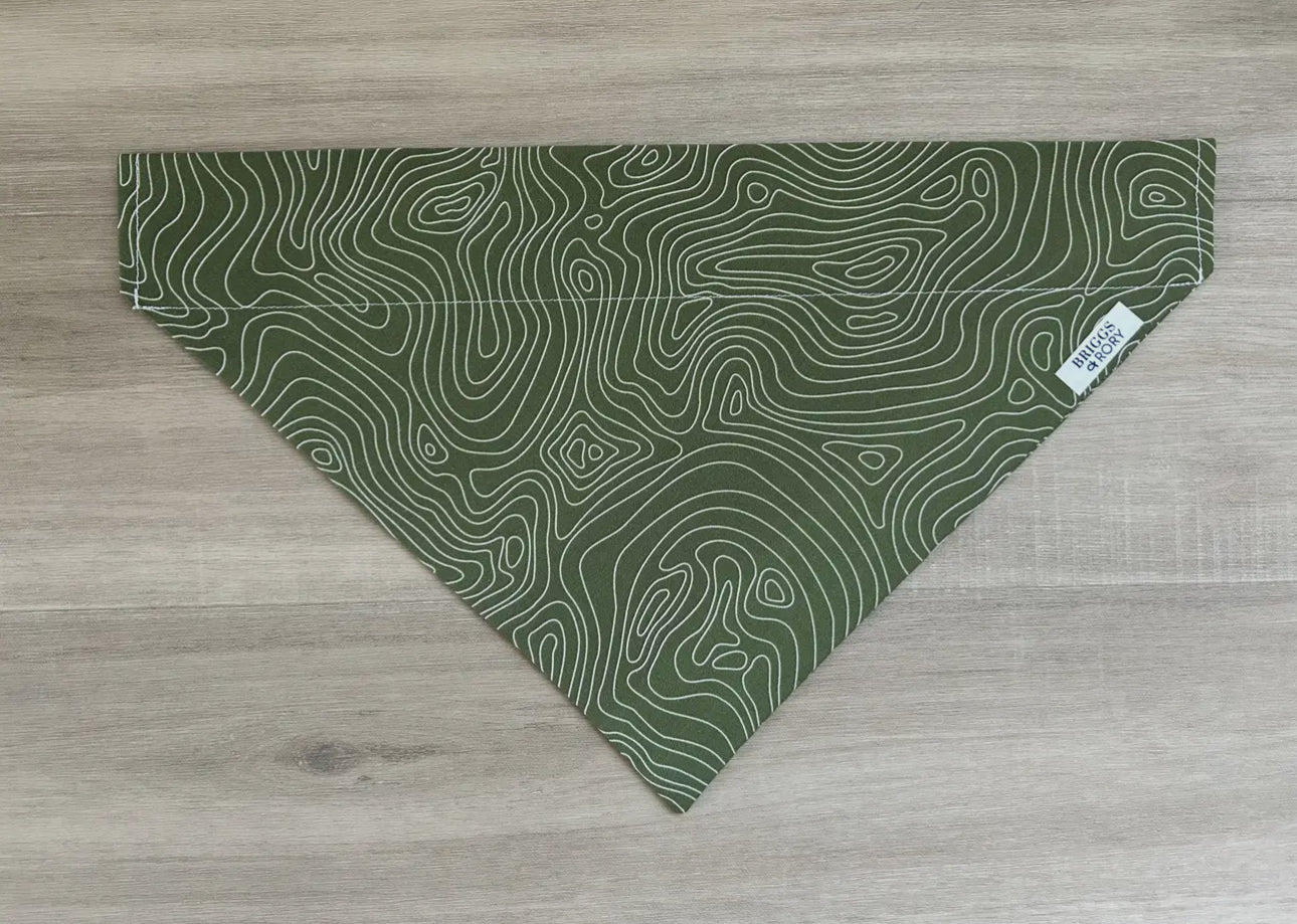 Topographic Map Dog Bandana