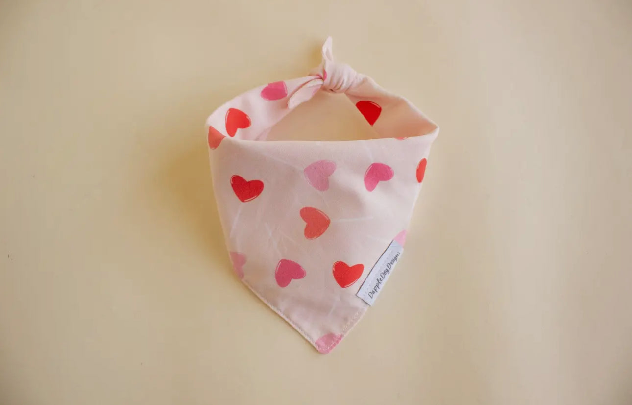 Heart Lollipops Bandana - Valentine’s Day Dog Bandana