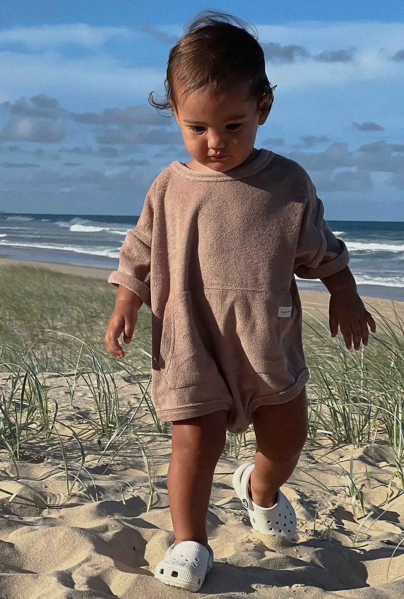 Mini Terry Romper - Chocolate Latte