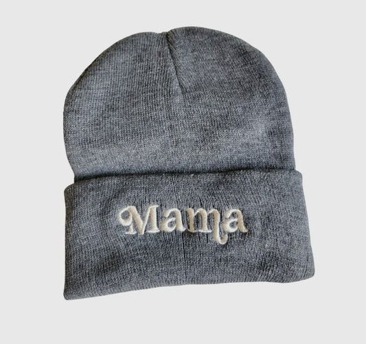 Matching Knit Hats - Mama - Dark Grey