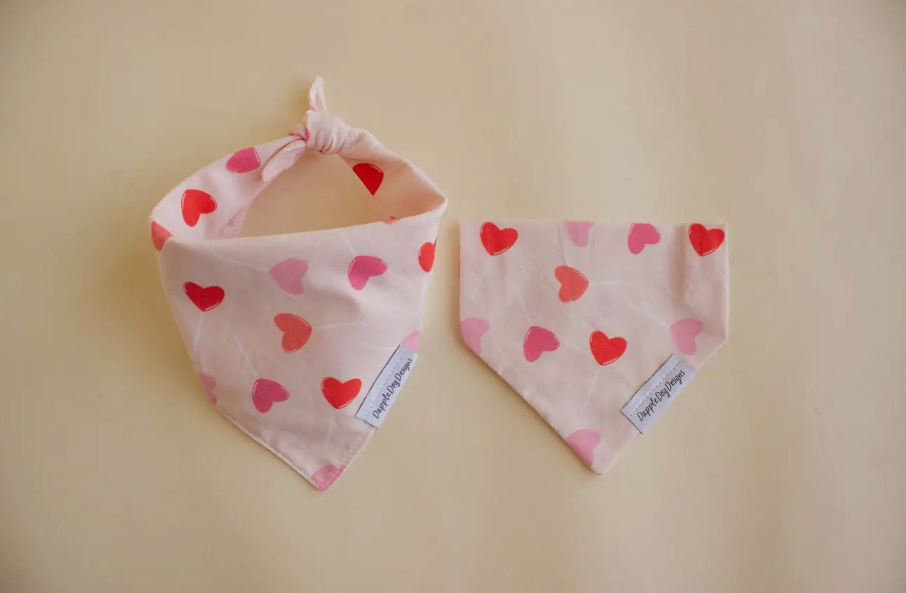 Heart Lollipops Bandana - Valentine’s Day Dog Bandana