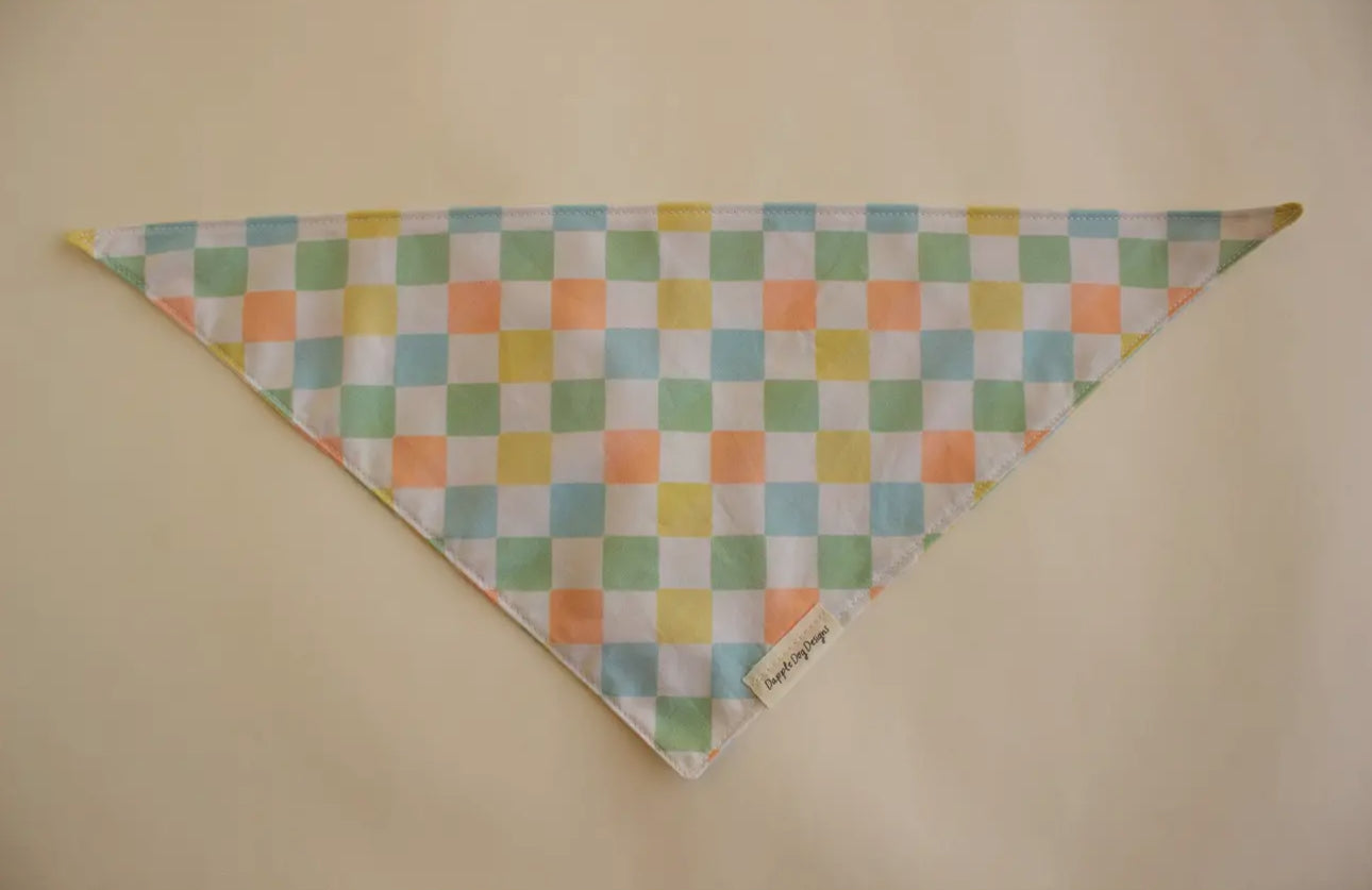 Spring Checkerboard Bandana - Spring Dog Bandana