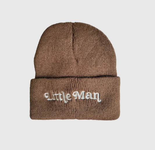 Matching Knit Hats - Little Man - Dark Brown