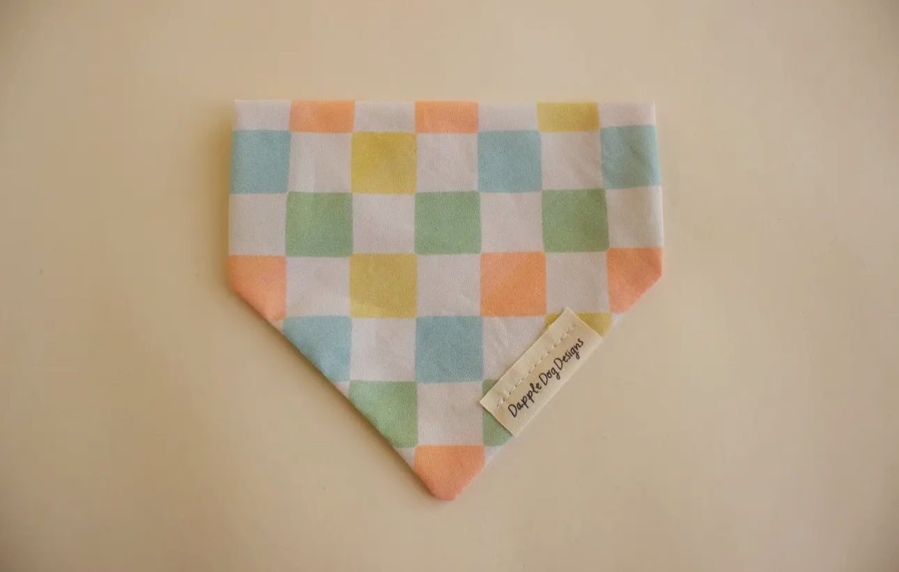 Spring Checkerboard Bandana - Spring Dog Bandana