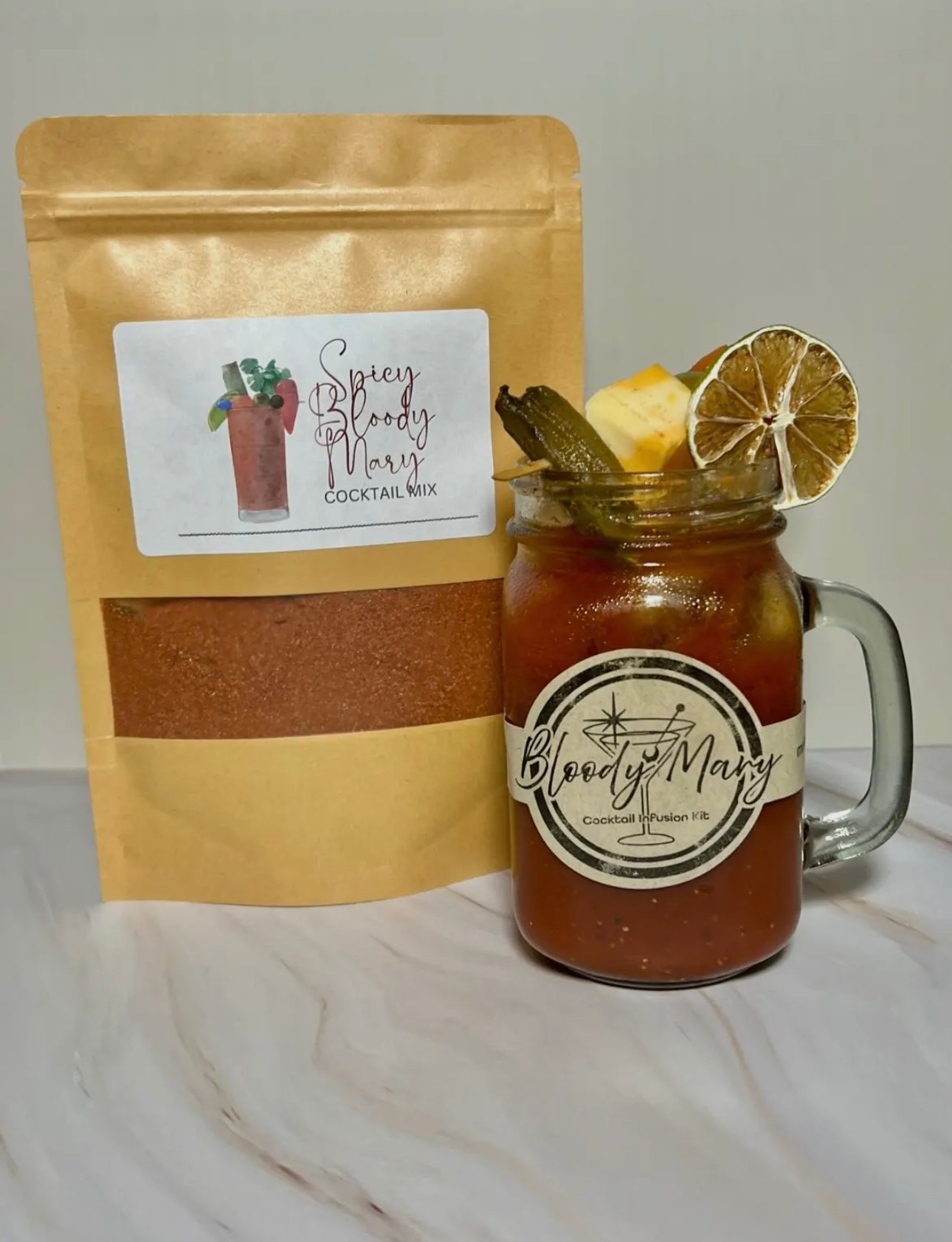 Spicy Bloody Mary Mix in a Mug