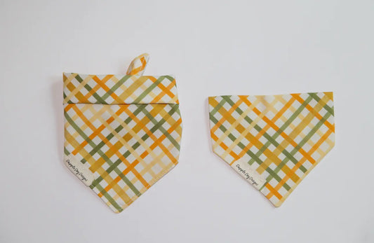 Autumn Plaid Bandana - Fall Dog Bandana