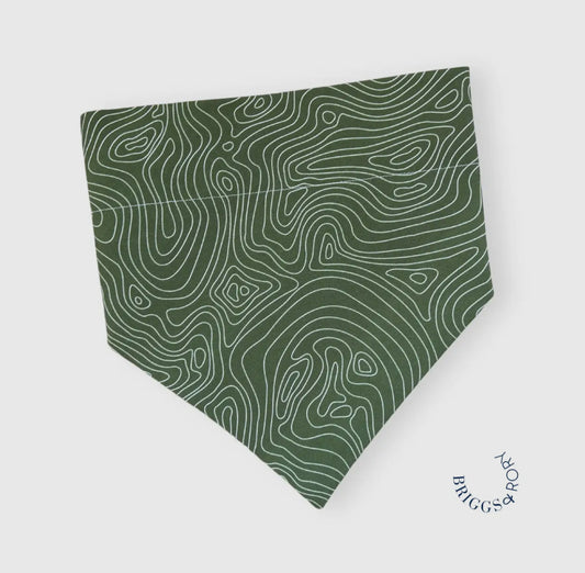 Topographic Map Dog Bandana