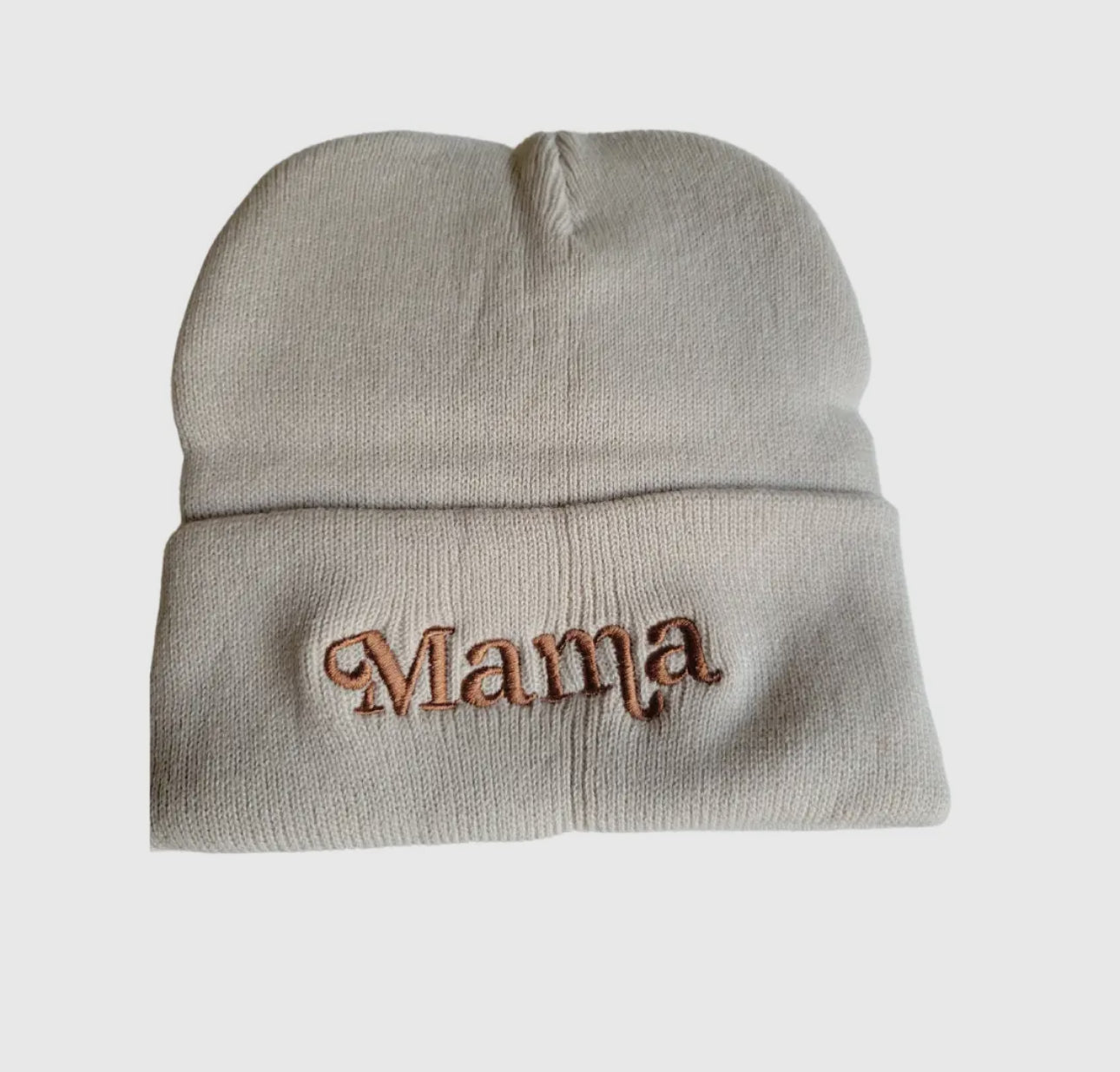 Matching Knit Hat - Mama - Beige