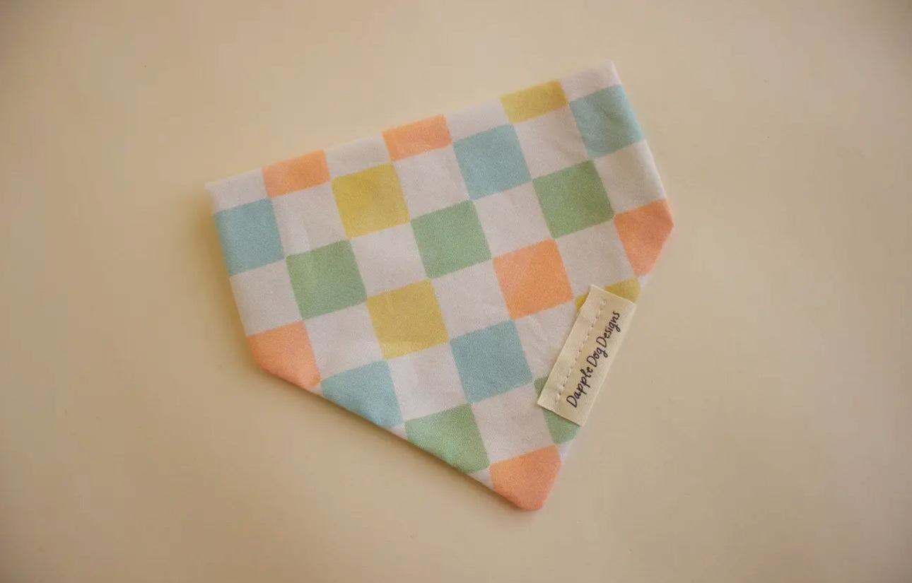 Spring Checkerboard Bandana - Spring Dog Bandana