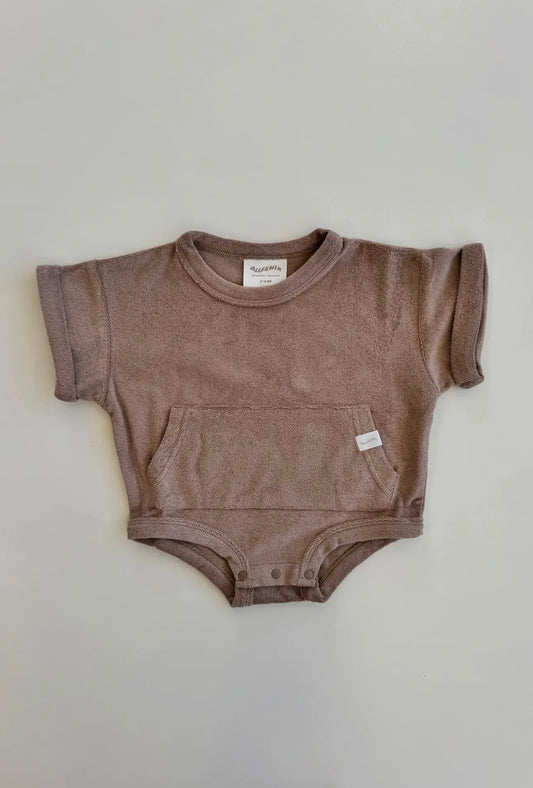 Mini Terry Romper - Chocolate Latte