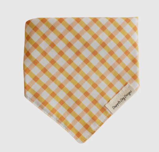 Orange Spring Plaid Bandana - Spring Easter Everyday Dog Bandana