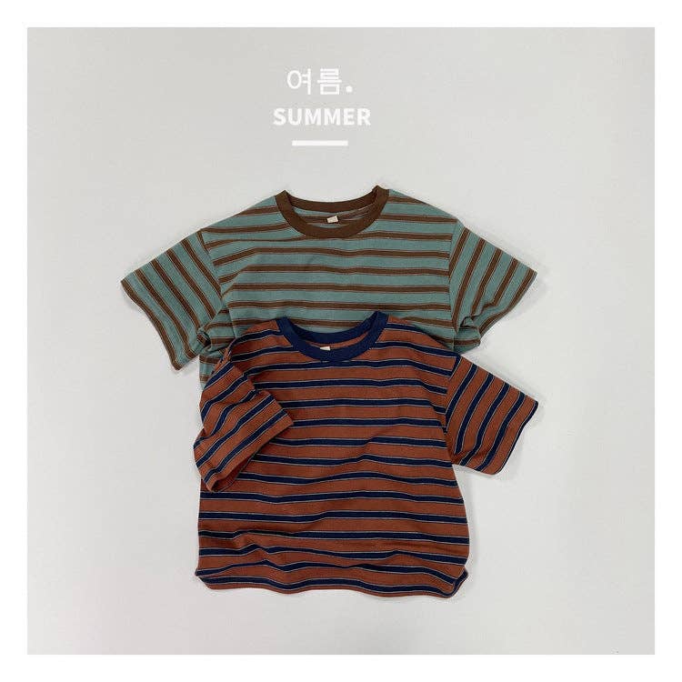 Striped Cotton Short Sleeve T-Shirt for Kids