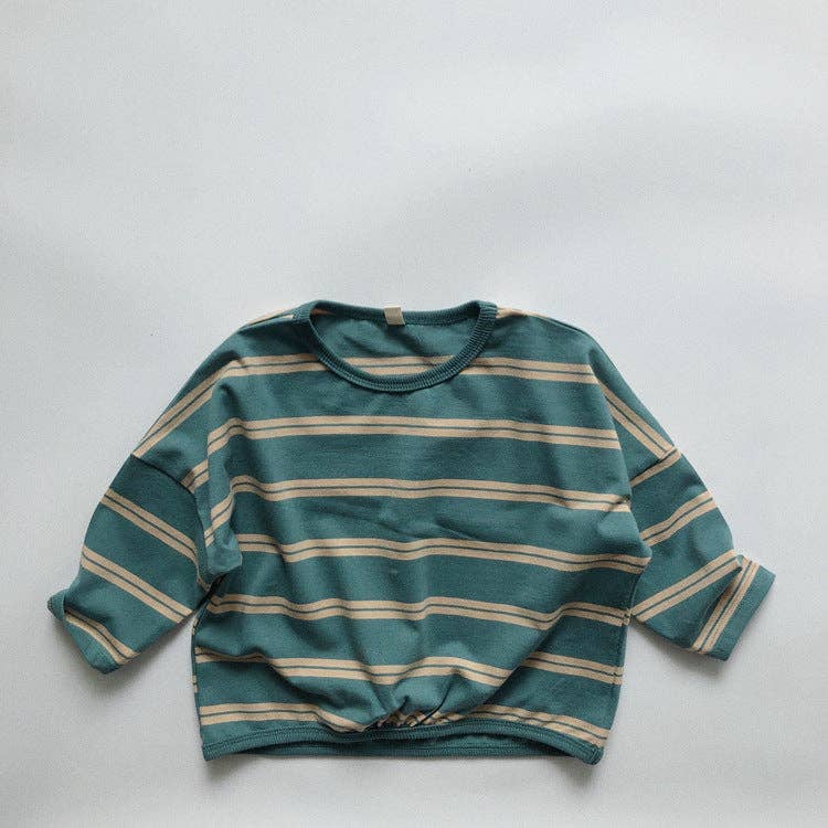Striped Long Sleeve T-Shirt for Kids Casual Soft Cotton Tee