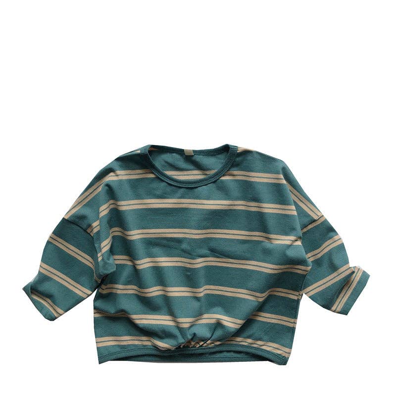 Striped Long Sleeve T-Shirt for Kids Casual Soft Cotton Tee